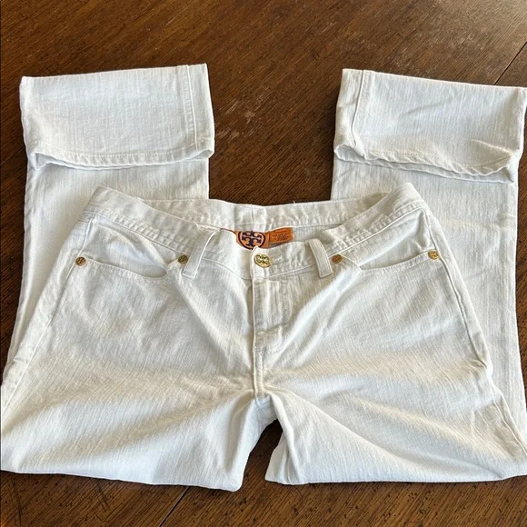 Tory Burch Tory Classic White Denim Jeans Straight NWOT Sz 30 - Picture 3 of 7